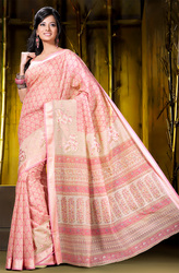 Candy Pink Printed Design Cotton Saree