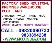 9820090733 Wada Industrial Industries Factory Shed Plot Selling Buying