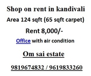 Retail shop on rent in kandivali west for 8000