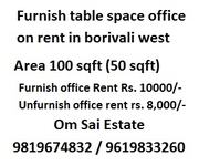 furnish office on rent near borivali station
