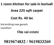 225 sqft flat for sale for 40 lac in borivali west