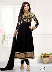 Black Semi Stitched Long Length Anarkali Suits just@ 1, 499 