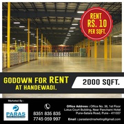 2000 sqft Godown for Rent in Handewadi