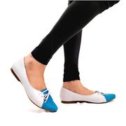 Buy Clarice Blue And Grey Ballet Flats at PAIO Shoes