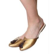 Buy Nudar Gold Slip On Flat Mules with Tassels for Women at PAIO Shoes