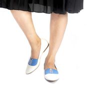 Buy Paco White And Blue Ballet Flats for Women at PAIO Shoes