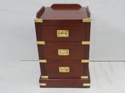 Mahogany Wood Bedside with 3 drawers