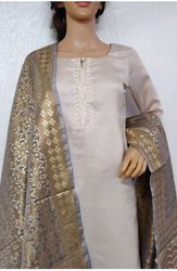 Chanderi Silk Suit | Buy Handloom Chanderi Silk Cotton Suit