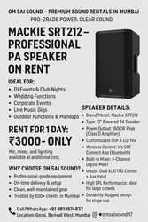 Book Mackie SRT212 on Rent for Weddings,  Shows & DJ Nights