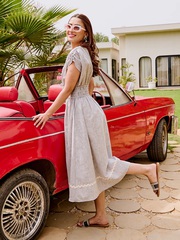 Buy Laced Chiara Cotton Midi Dress – Elegant Comfort by House of Fett